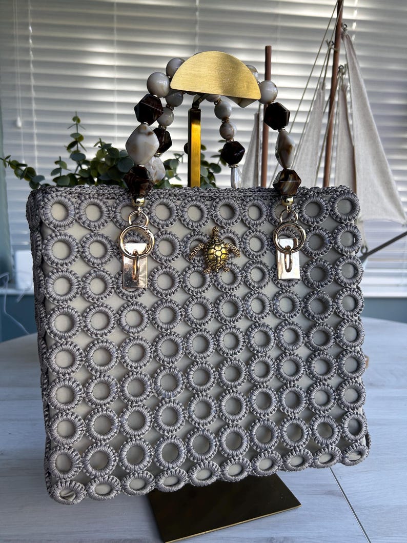 Coastal collection crochet tote
