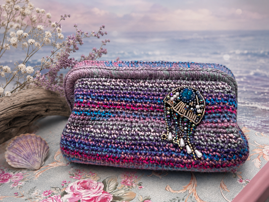 Ocean Bloom Beaded Clutch