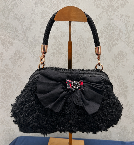 Midnight Bloom Bow Purse