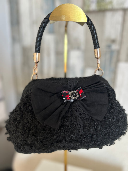 Midnight Bloom Bow Purse