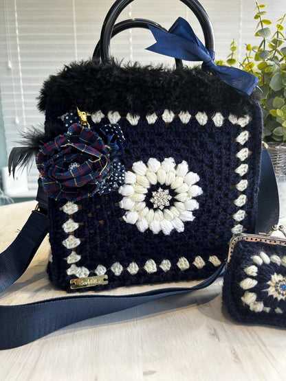 Vintage crochet tote bag additional view