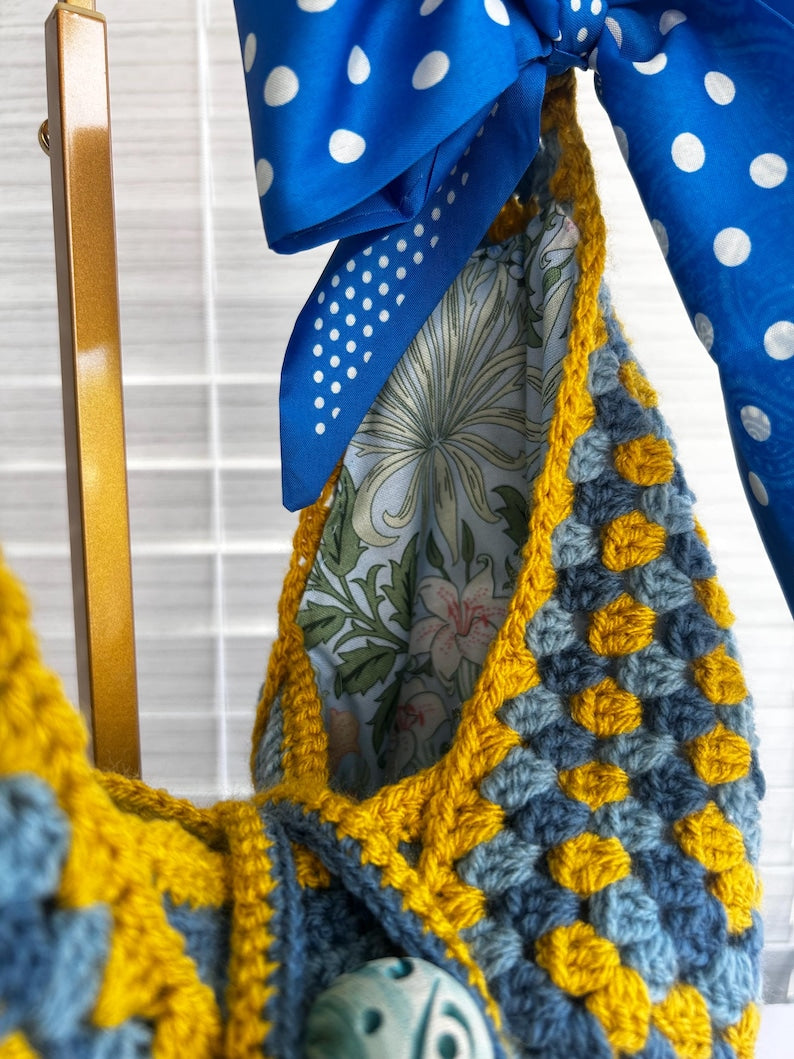 Festival crochet handbag styled view