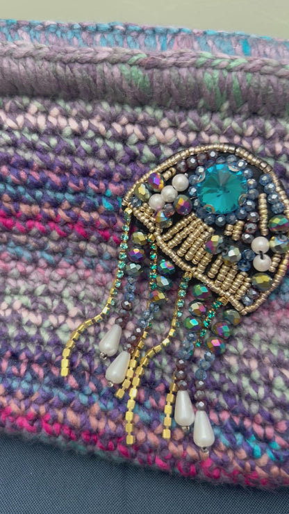 Ocean Bloom Beaded Clutch